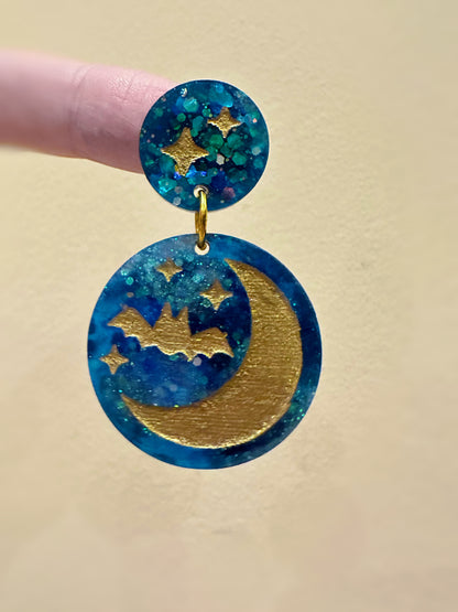 3cm Bat Moon Dangle Earring Mold