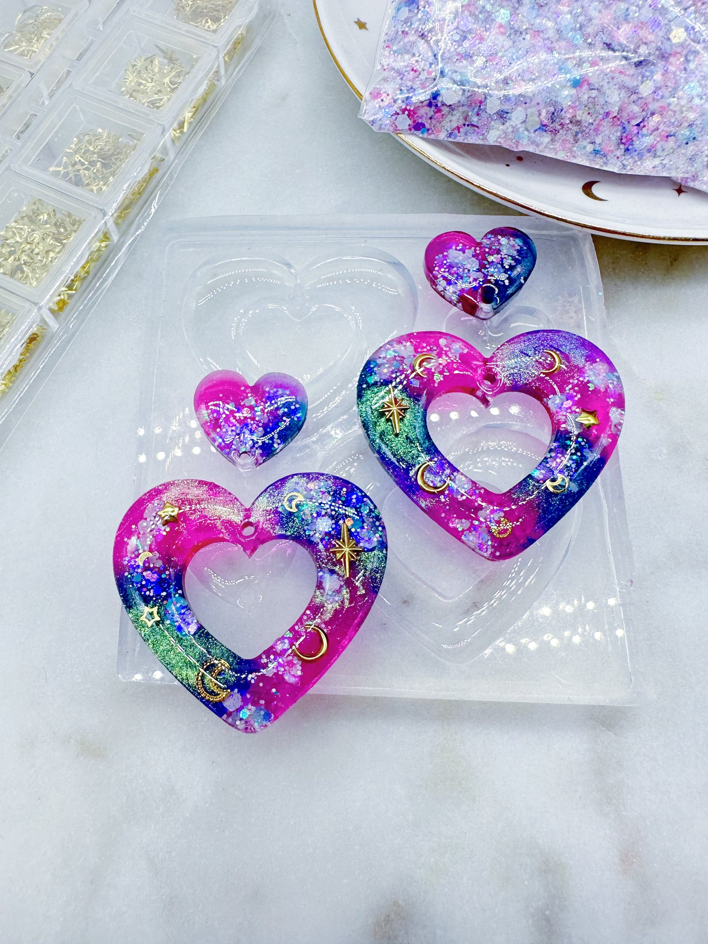 Large Predomed Heart Statement Earring Mold