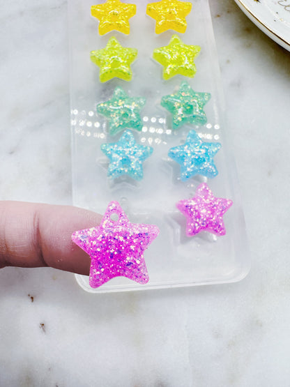 Pre domed Star Linear Pride Flag Earring Mold