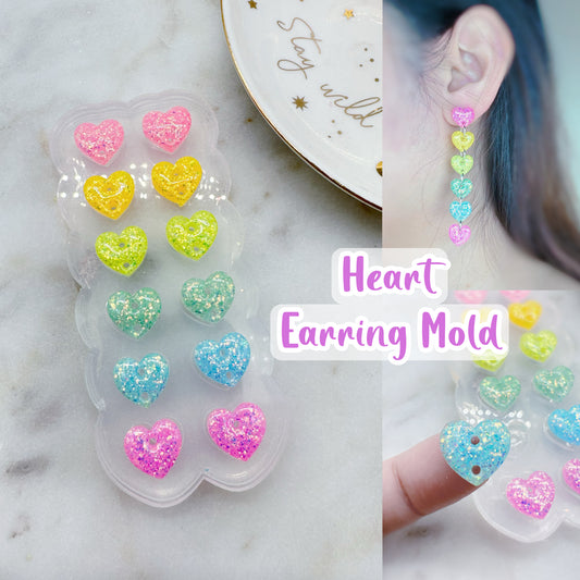 Pride Month Special Predomed heart Linear Dangle Earring Mold