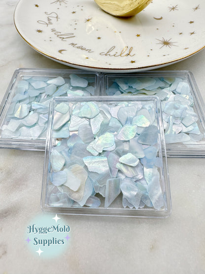 Baby Blue Natural Shell Flakes Box