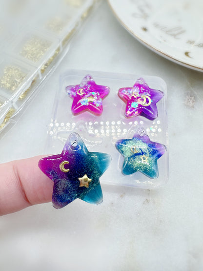 2cm Small Domed Star Dangle Earring Mold Predrilled