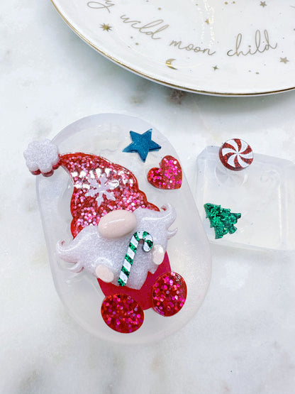 3D Christmas Little Gnome Brooch Mold with festival add-ons