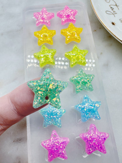 Pre domed Star Linear Pride Flag Earring Mold