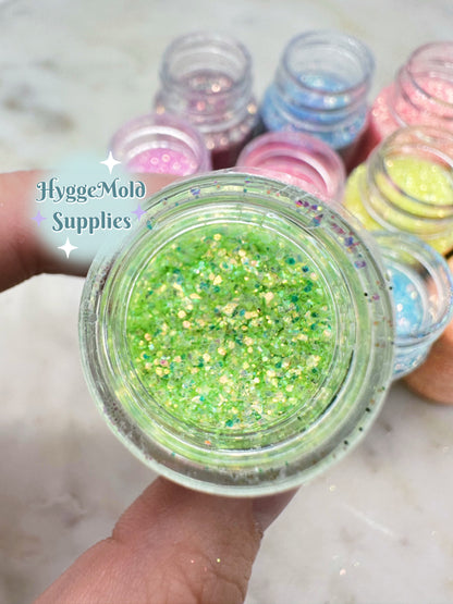 10g Bag Rainbow Tint Mylar Flake Glitter Mix