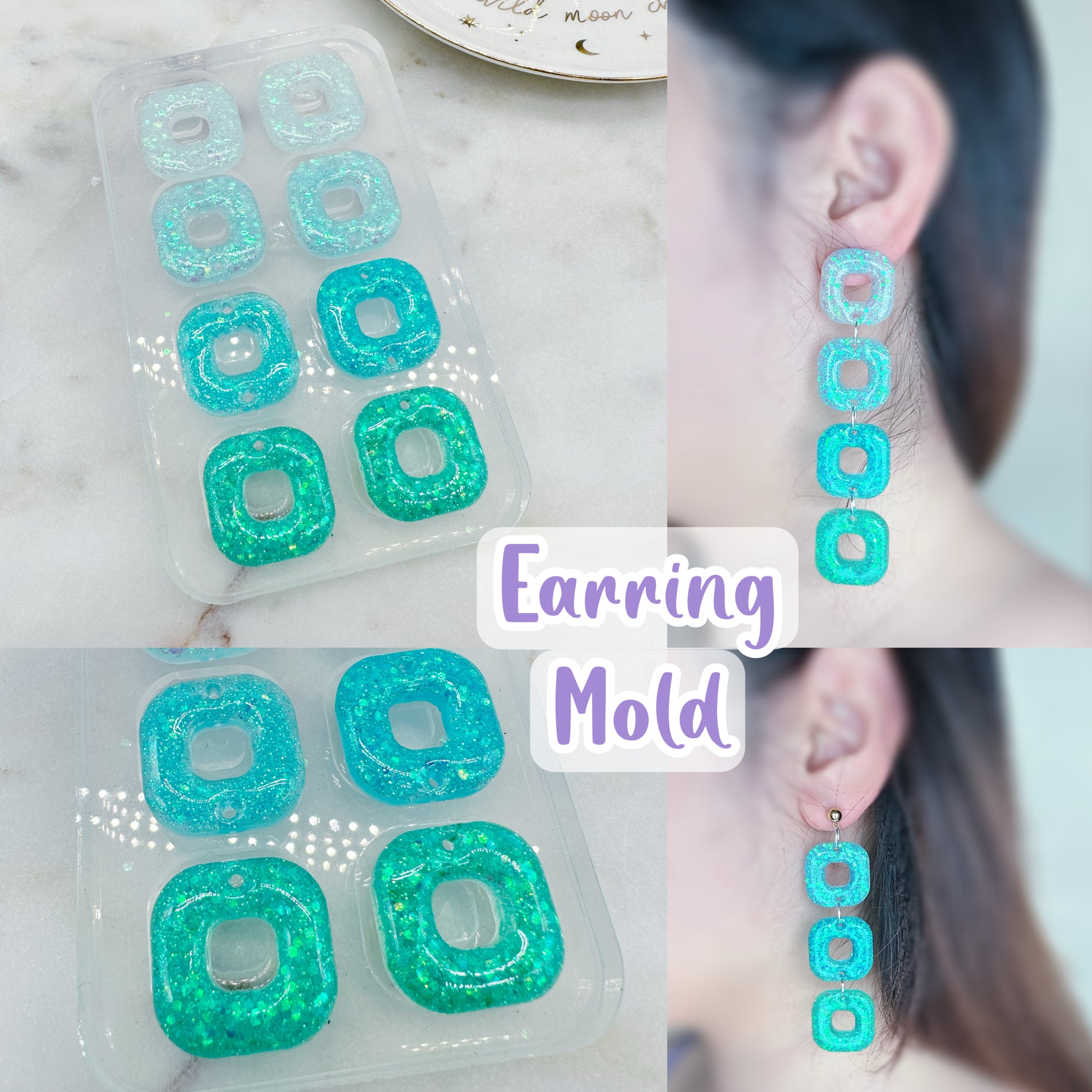 LV Stud Earring Mold | Resin Jewelry Mold