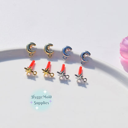 8 pcs Celestial Earring Posts