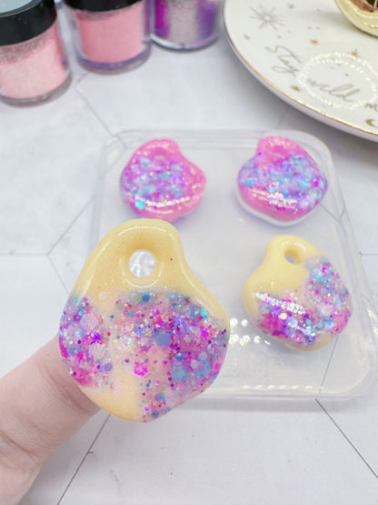 organic shape oyster shell hoop earring mold for resin jewellery clear silicone mold