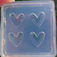 Dainty Mini Faceted Heart Stud Earring Cabochon Mold
