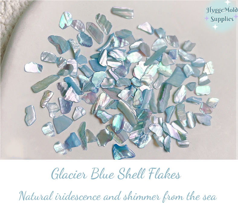 Glacier Blue Natural Shell Flakes