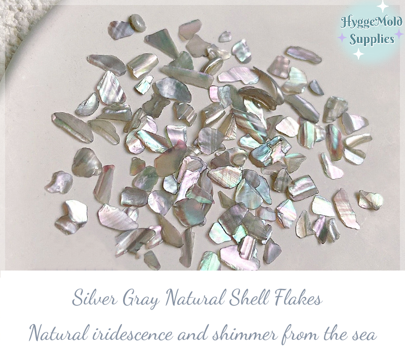 Silver Gray Natural Shell Flakes