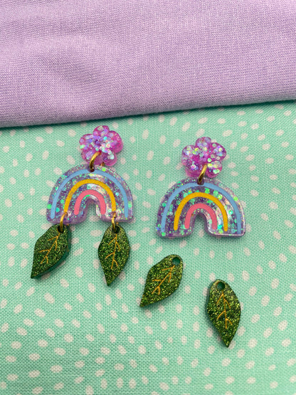 Medium-small Botanical Rainbow Dangle Earring Mold