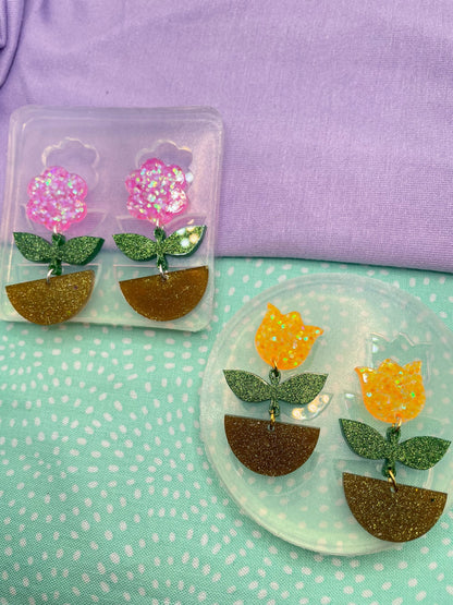 Tulip Flower Pot Earring Mold