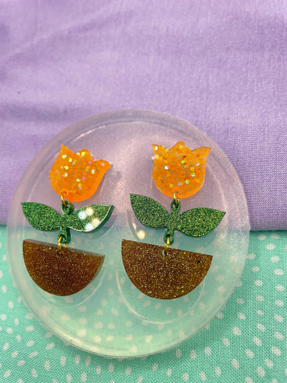 Tulip Flower Pot Earring Mold