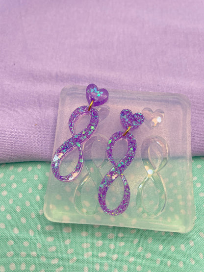 Small Love Infinity symbol Dangle earring mold