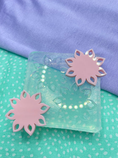 Sunflower Dangle hoop Spinner Earring Mold