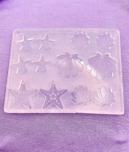 Deluxe Ocean-themed seashells and starfish earring silicone mould