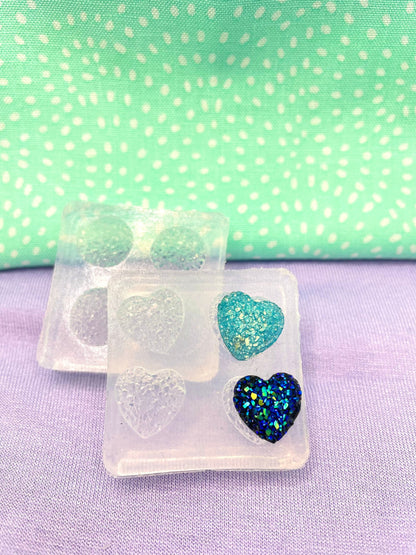 Mini Druzy Heart Stud Earring Mold