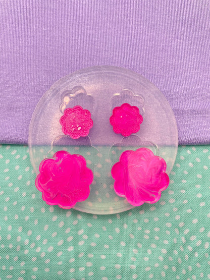 Mixed Sizes Versatile flower stud dangle earring mold