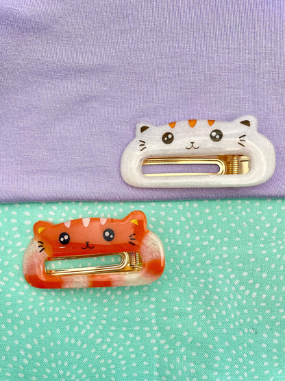 Happy Sweet Grumpy Cat Barrettes Hair Clip Mold Set