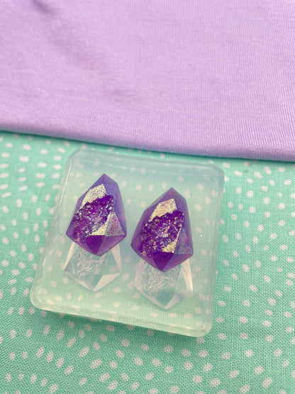 Multi-faceted Druzy Imitation Crystal effect Earring Mold