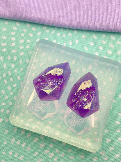 Multi-faceted Druzy Imitation Crystal effect Earring Mold