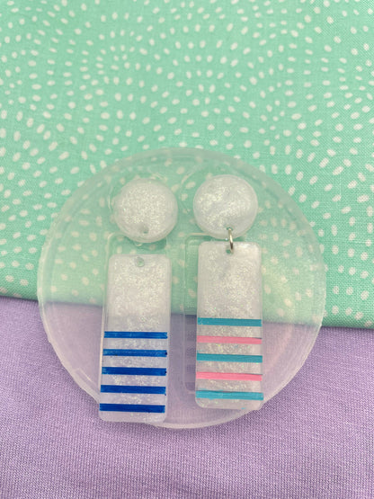 Striped Pride Dots and Lines Tassel Dangle Earring Mold