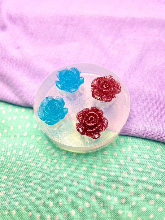 Small 3d rose stud earring mold