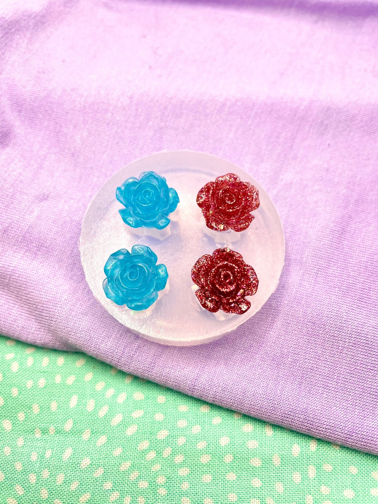 Small 3d rose stud earring mold