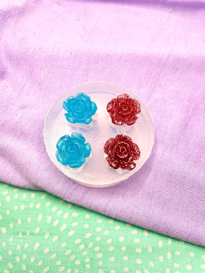 Small 3d rose stud earring mold