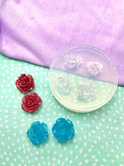 Small 3d rose stud earring mold