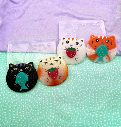 Cute Chubby Cat Keychain Set Silicone Mold