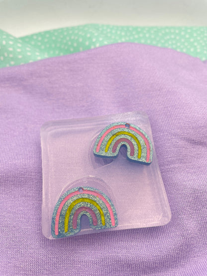 Small rainbow dangle earring mold