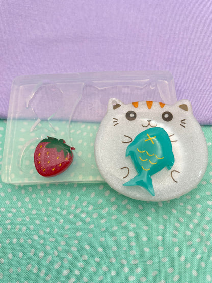 Cute Chubby Cat Keychain Set Silicone Mold