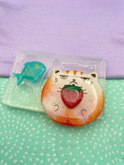 Cute Chubby Cat Keychain Set Silicone Mold