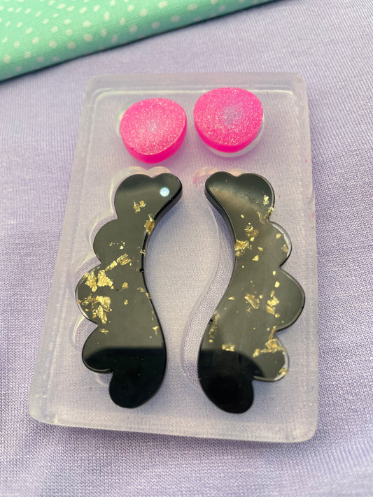 Matisse-inspired scalloped curve dangle Earring Mold