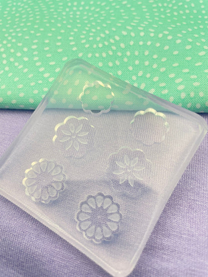 Mini Engraved flower stud trio value mold