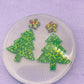 Christmas tree dangle earring mold with Star toppers and engraved ornaments