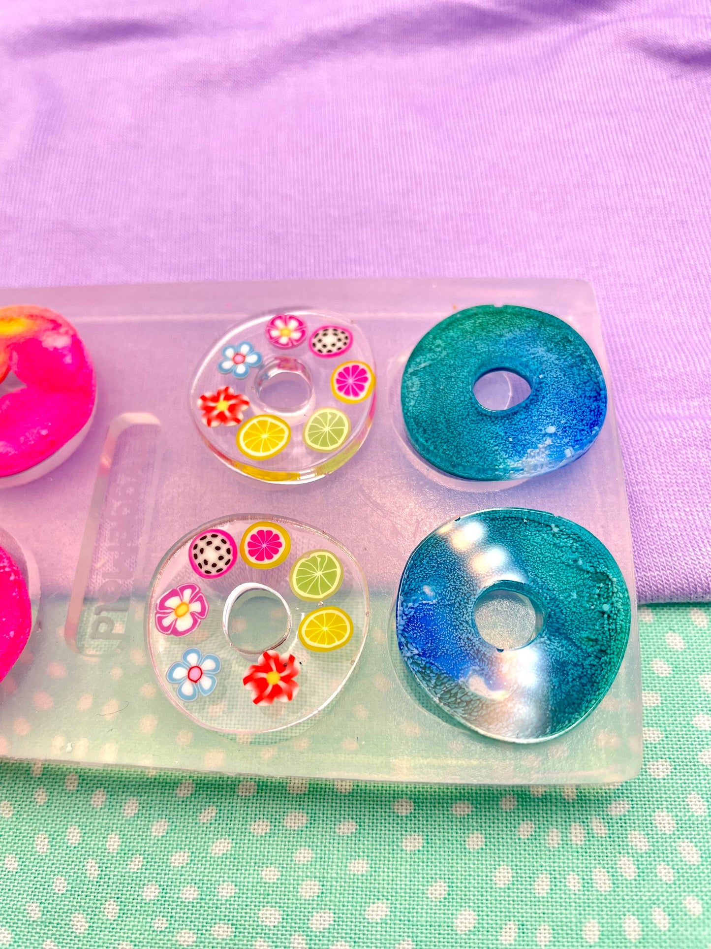 Small Organic shape round circle hoop donut Earring Mold Palette