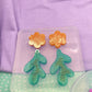 Matisse-inspired Abstract Flower Twig Fern Botanical Dangle Earring Mold
