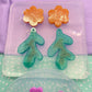 Matisse-inspired Abstract Flower Twig Fern Botanical Dangle Earring Mold