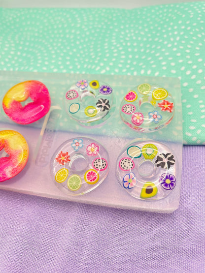 Small Organic shape round circle hoop donut Earring Mold Palette