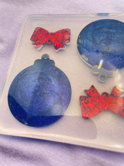 Large Silent night Celestial Christmas Bauble Earring Mold