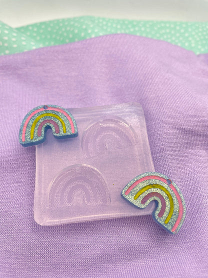 Small rainbow dangle earring mold