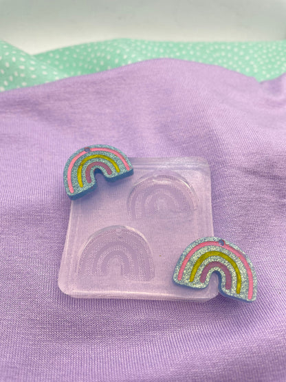 Small rainbow dangle earring mold