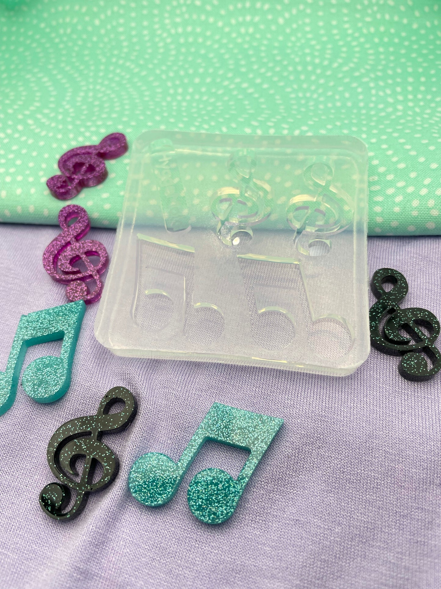 Music Notation Treble Clef Quaver Note Earring Mold