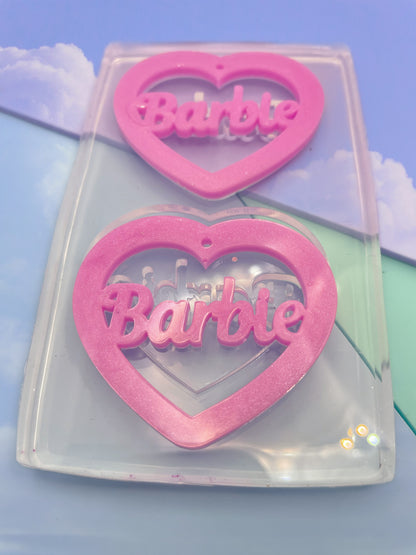 5cm Barbie Slogan Heart Dangle Earring Mold