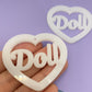 5cm doll word heart Dangle earring mold Kinky adult fun silicone mould