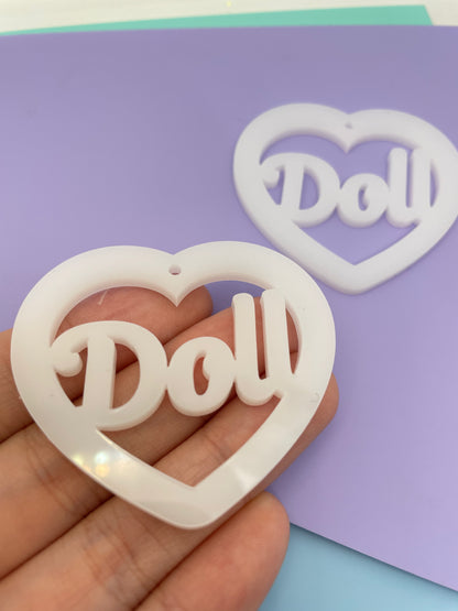 5cm doll word heart Dangle earring mold Kinky adult fun silicone mould