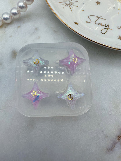 Mini Sparkle 4-point Star Stud Earring Mold